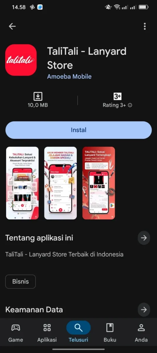 Langkah 2: Instal aplikasi Talitali